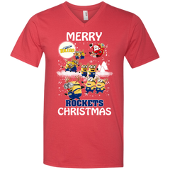 Toledo Rockets Ugly Christmas Sweaters Minions Santa Claus Merry Christmas Men's V-Neck T-Shirt - The White Eagles