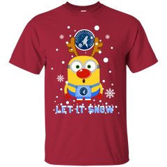 Minion Minnesota Timberwolves Ugly Christmas Sweaters Let It Snow Cotton T-Shirt - The White Eagles