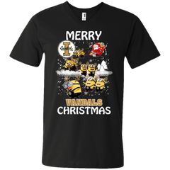 Idaho Vandals Ugly Christmas Sweaters Minions Santa Claus Merry Christmas Men's V-Neck T-Shirt - The White Eagles