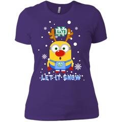 Minion North Dakota Fighting Hawks Ugly Christmas Sweaters Let It Snow Ladies' Shirt - The White Eagles
