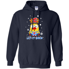 Minion Calgary Flames Ugly Christmas Sweaters Let It Snow Hoodie - The White Eagles