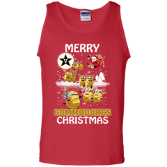Vanderbilt Commodores Ugly Christmas Sweaters Minions Santa Claus Merry Christmas Tank Top - The White Eagles