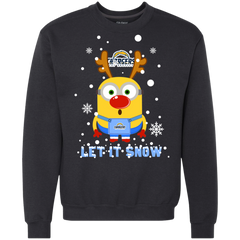 Minion Los Angeles Chargers Ugly Christmas Sweaters Let It Snow Sweatshirt - The White Eagles