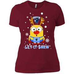 Minion Monmouth Hawks Ugly Christmas Sweaters Let It Snow Ladies' Shirt - The White Eagles
