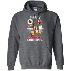 Ball State Cardinals Ugly Christmas Sweaters Minions Santa Claus Merry Christmas Hoodie - The White Eagles