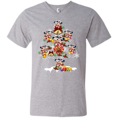 Christmas Is Coming Mickey Mouse Santa Claus Ugly Christmas Sweater Men's V-Neck T-Shirt - The White Eagles