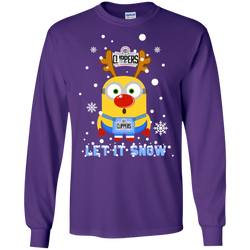Minion Los Angeles Clippers Ugly Christmas Sweaters Let It Snow LS Cotton T-Shirt - The White Eagles