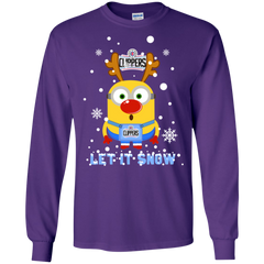 Minion Los Angeles Clippers Ugly Christmas Sweaters Let It Snow LS Cotton T-Shirt - The White Eagles
