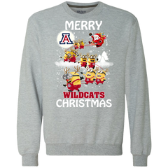 Arizona Wildcats T Shirts Minions Santa Claus Merry Christmas Sweatshirt - The White Eagles
