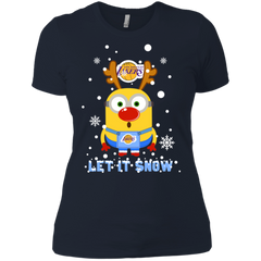 Minion Los Angeles Lakers Ugly Christmas Sweaters Let It Snow Ladies' Shirt - The White Eagles