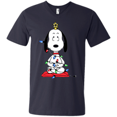Snoopy Christmas Tree The Peanuts Movie Snoopy Men's V-Neck T-Shirt - The White Eagles