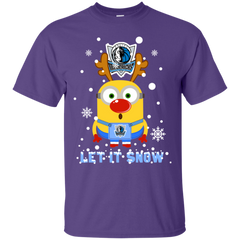 Minion Dallas Mavericks Ugly Christmas Sweaters Let It Snow Cotton T-Shirt - The White Eagles