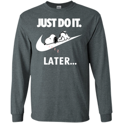 Just Do It The Peanuts Movie Snoopy Nike Logo LS Cotton T-Shirt - The White Eagles