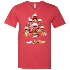 Christmas Is Coming Wine Santa Claus Ugly Christmas Sweater Men's V-Neck T-Shirt - The White Eagles