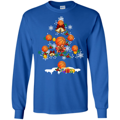 Christmas Is Coming Basketball Santa Claus Ugly Christmas Sweater LS Cotton T-Shirt - The White Eagles