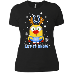 Minion Indianapolis Colts Ugly Christmas Sweaters Let It Snow Ladies' Shirt - The White Eagles