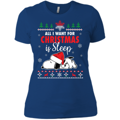 All I Want For Christmas Is Sleep Snoopy The Peanuts Movie Ladies' Shirt - The White Eagles