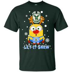 Minion Milwaukee Bucks Ugly Christmas Sweaters Let It Snow Cotton T-Shirt - The White Eagles