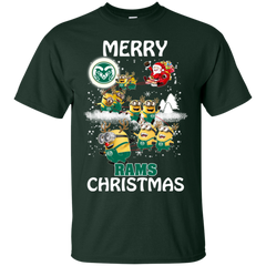 Colorado State Rams Ugly Christmas Sweaters Minions Santa Claus Merry Christmas Cotton T-Shirt - The White Eagles