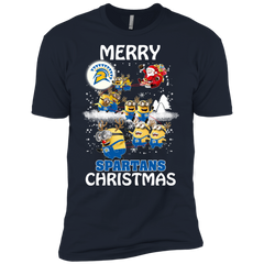 San Jose State Spartans Ugly Christmas Sweaters Minions Santa Claus Merry Christmas Men's Sleeve Shirt - The White Eagles