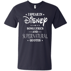 I Speak In Disney Song Lyrics And Supernatural Quotes Shirt Men's V-Neck T-Shirt - The White Eagles