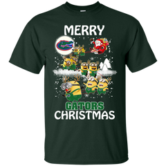Florida Gators Ugly Christmas Sweaters Minions Santa Claus Merry Christmas Cotton T-Shirt - The White Eagles