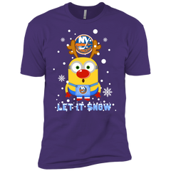 Minion New York Islanders Ugly Christmas Sweaters Let It Snow Men's Sleeve Shirt - The White Eagles