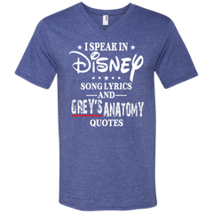 I Speak In Disney Song Lyrics And Grey's Anatomy Quotes Shirt Men's V-Neck T-Shirt - The White Eagles