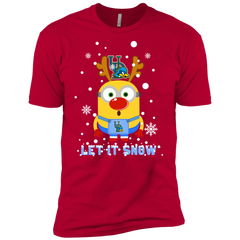 Minion Delaware Fightin_ Blue Hens Ugly Christmas Sweaters Let It Snow Men's Sleeve Shirt - The White Eagles