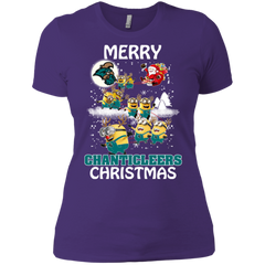Coastal Carolina Chanticleers Ugly Christmas Sweaters Minions Santa Claus Merry Christmas Ladies' Shirt - The White Eagles