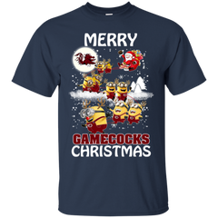 South Carolina Gamecocks Ugly Christmas Sweaters Minions Santa Claus Cotton T-Shirt - The White Eagles