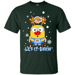 Minion Los Angeles Lakers Ugly Christmas Sweaters Let It Snow Cotton T-Shirt - The White Eagles