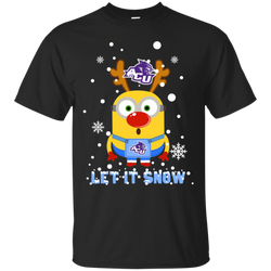 Minion Abilene Christian Wildcats Ugly Christmas Sweaters Let It Snow Cotton T-Shirt - The White Eagles