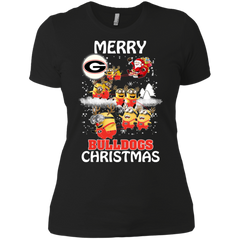 Georgia Bulldogs Ugly Christmas Sweaters Minions Santa Claus Merry Christmas Ladies' Shirt - The White Eagles
