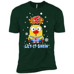 Minion Calgary Flames Ugly Christmas Sweaters Let It Snow Men's Sleeve Shirt - The White Eagles