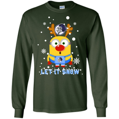 Minion Holy Cross Crusaders Ugly Christmas Sweaters Let It Snow LS Cotton T-Shirt - The White Eagles