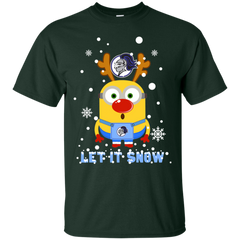 Minion Holy Cross Crusaders Ugly Christmas Sweaters Let It Snow Cotton T-Shirt - The White Eagles