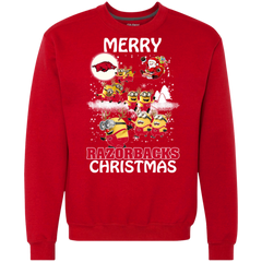 Arkansas Razorback Ugly Christmas Sweaters Minions Santa Claus Merry Christmas Sweatshirt - The White Eagles
