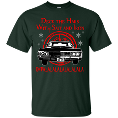 Deck The Halls With Salt And Iron Impala Lalalalalalala Supernatural Ugly Christmas Sweater Cotton T-Shirt - The White Eagles