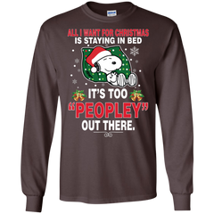 I Want For Christmas Is Staying In Bed Snoopy The Peanuts Movie LS Cotton T-Shirt - The White Eagles
