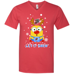 Minion Lafayette Leopards Ugly Christmas Sweaters Let It Snow Men's V-Neck T-Shirt - The White Eagles