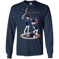 Milwaukee Brewers Baseball Rick And Morty LS Cotton T-Shirt - The White Eagles