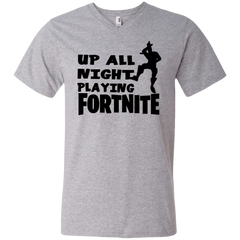 Fortnite Up All Night Playing Fortnite Men's V-Neck T-Shirt - The White Eagles