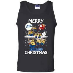 Georgia Southern Eagles Ugly Christmas Sweaters Minions Santa Claus Merry Christmas Tank Top - The White Eagles