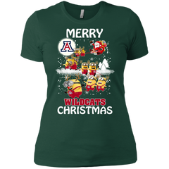 Arizona Wildcats Ugly Christmas Sweaters Minions Santa Claus Merry Christmas Ladies' Shirt - The White Eagles