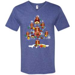 Christmas Is Coming Football Santa Claus Ugly Christmas Sweater Men's V-Neck T-Shirt - The White Eagles