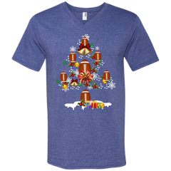 Christmas Is Coming Football Santa Claus Ugly Christmas Sweater Men's V-Neck T-Shirt - The White Eagles