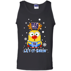 Minion New York Giants Ugly Christmas Sweaters Let It Snow Tank Top - The White Eagles