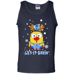Minion Central Connecticut State Blue Devils Ugly Christmas Sweaters Let It Snow Tank Top - The White Eagles