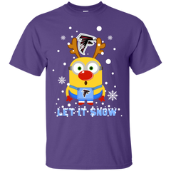 Minion Atlanta Falcons Ugly Christmas Sweaters Let It Snow Cotton T-Shirt - The White Eagles